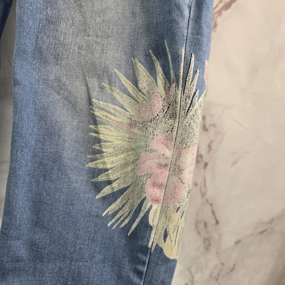 Tommy Bahama Jeans Women 32x29 High Rise Floral Painted Tema Indigo Kayo Blossom - Picture 12 of 14